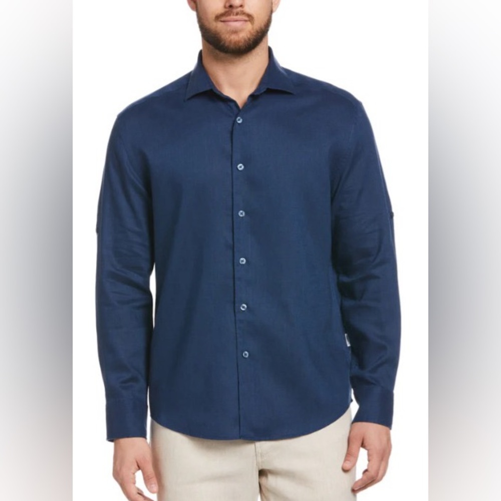 Cubavera Men's Travelselect Linen Blend Wrinkle-Resistant Shirt XXL NWOT